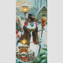 Led Snowman Canvas Print- Battery Operated with Timer - £33.53 GBP