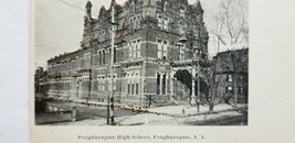 1900s POSTCARD Abraham Lincoln School POUGHKEEPSIE NY Mica Glitter MILL ... - £6.36 GBP
