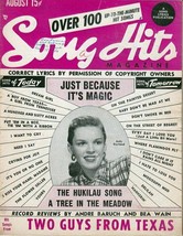 Song Hits Lyric Magazine Vintage 1948 Judy Garland &quot;Just Because It&#39;s Magic&quot; - £8.61 GBP