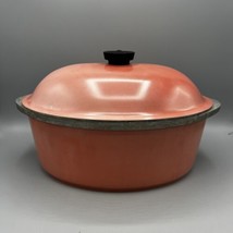 Vintage 6 Qt Pink/Salmon Club Aluminum Dutch Oven Roaster Oval Pot &amp; Lid... - $98.99