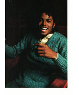 Michael Jackson teen magazine pinup clipping blue sweater laughing hard - £2.75 GBP