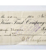 1912 Kineo Trust Company Bank Check E.A. Sampson Dover Maine Signed 928 ... - $370.74 MXN 1912 Kineo Trust Company Bank Check E.A. Sampson Dover Maine Signed 928 ... - $370.74 MXN