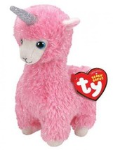 Ty Beanie Babies Lana Pink Llama Unicorn Glitter Sparkle Plush Stuffed Animal - £7.81 GBP