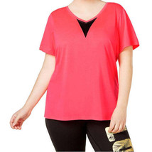 Material Girl Womens Active Plus Size Open Back V Neck Top Size 1X, Flash Mode - £14.52 GBP
