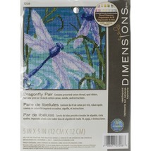 Dimensions Mini Needlepoint Kit 5X5-Dragonfly Pair Stitched In Thread(Pack of 1) - $39.49