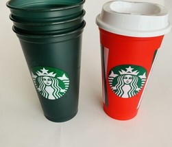 Starbucks 16 oz Cold Cup Tumblers Green Replacements (3) One Red No Straws - £13.07 GBP