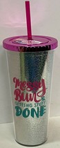 &quot;Messy Bun &amp; Getting Stuff Done&quot; Novelty Reusable 24 Oz Cup W Straw, Bpa Free - £10.12 GBP