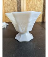 Vintage Milk Glass Grapes And Leaves Octagon Candy Dish NO LID - $18.50