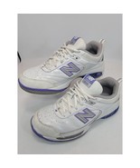 New Balance Womens Tennis 806 Sneaker Size 7.5 D White Lavender Lace Up ... - $48.31