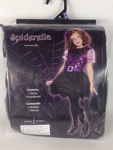 Halloween Costume Girls Spiderella M 8-10 Purim Dress Headband Black Purple New - £15.90 GBP