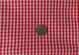 1 Yard Cotton Red &amp; White Gingham Crafting Sewing Quilting Material Fabric - £7.08 GBP