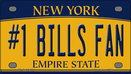 Number 1 Bills Fan New York Novelty Mini Metal License Plate Tag - $284.59 MXN