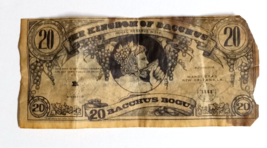 1977 Kingdom of Bacchus New Orleans Mardi Gras 20 Bogus Blaine Kern Note Bill - $19.99