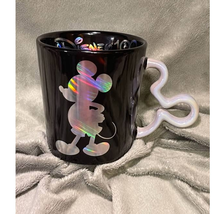 Disney 100 Iridescent Mickey 16oz Coffee Mug w/ Figure Outline Handle- NEW - £14.28 GBP