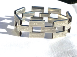 Sterling Bracelet Unusual Square Flexible Link For Small Wrist 6 1/2“ - $54.04