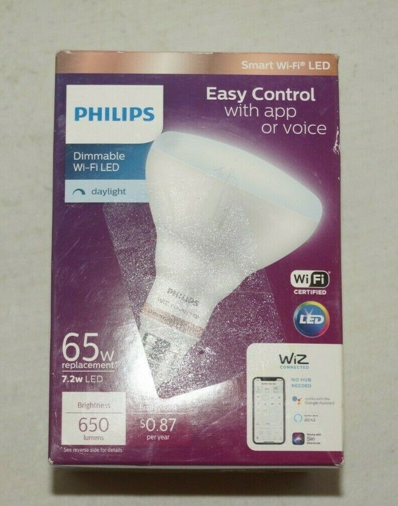 Primary image for Philips Smart Wi-Fi LED Soft White Floodlight Bulb BR30 - 65W 7.2W LED WiZ App