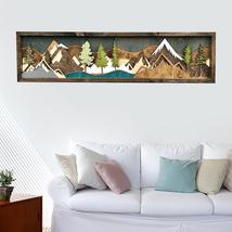 Wood Wall Art Decor 3d Wooden Natural Landscape Abstract Mountain Scape - £17.60 GBP