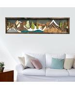 Wood Wall Art Decor 3d Wooden Natural Landscape Abstract Mountain Scape - £17.16 GBP