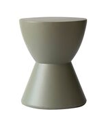 LeisureMod Modern Side Table Hourglass Design with Round Fiberstone and ... - €133,02 EUR