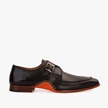 The Hagrid Black Single Monk Strap Handmade Men Shoe image 8