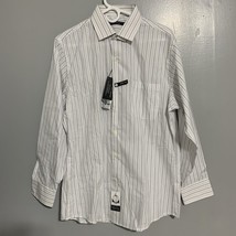 Geoffery Beene Dress Shirt Men&#39;s Wrinkle Free No Iron Fitted Button Up - $16.26