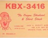 Vintage CB Ham radio Amateur Card KBX 3416 Grants Pass Oregon  - $4.94