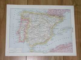 1903 Antique French Map Of Spain And Portugal / Balearic Islands - £19.46 GBP