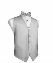 Silver Silk Faille Tuxedo Vest and Bowtie Size 2Xlarge Long - $147.00