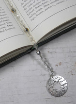 Guardian Angel Beaded Thong Bookmark Czech Glass Handmade Clear Silver New - $18.80