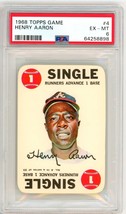 1968 Topps Game Henry Aaron #4 PSA 6 P1302 - £64.65 GBP