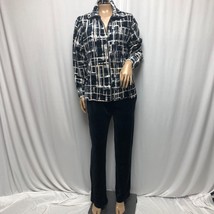 Keren Hart Velour Jacket Pants Set Womens Medium Black Gray Pink Loungew... - $30.57