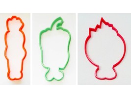 Veggie Costumes Outline Vegetable Halloween Set of 3 Cookie Cutters USA PR1437 - £4.01 GBP