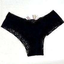 NWT Victoria&#39;s Secret Black Lace Trim Cheeky Panty Large - $7.91