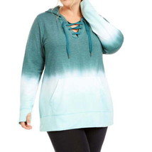 allbrand365 designer Womens Activewear Plus Size Ombre Lace Up Hoodie,1X - £35.66 GBP