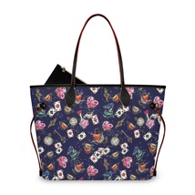 Navy Blue Wonderland Leather Tote Handbag with Removable Coin Purse - £31.85 GBP