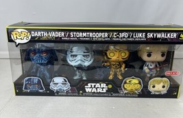 Funko Pop! Star Wars Darth Vader Stormtrooper C-3P0 Luke Skywalker 4-Pac... - £20.56 GBP