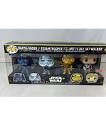 Funko Pop! Star Wars Darth Vader Stormtrooper C-3P0 Luke Skywalker 4-Pac... - £20.19 GBP