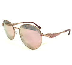 Judith Leiber Sunglasses Demure Sun Burgundy Round Frames with Mirrored Lenses - £67.30 GBP