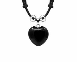 Heart Shaped Tumbled Healing Gemstone Crystal Pendant Adjustable Necklace - Wome - £13.38 GBP