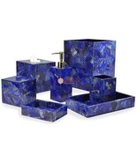 Blue Lapis Lazuli Bathroom Set Handmade Bathroom Decoration Bathroom Lux... - £1,359.29 GBP