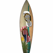 Rhode Island Flag and US Flag Flip Flop Novelty Mini Metal Surfboard MSB... - £13.23 GBP