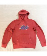 Polo Ralph Lauren RED PAINTED FLORAL SCRIPT LOGO Hoodie Sweatshirt Sz XL... - $146.03 CAD