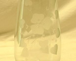 Clear Glass Flower Vase Frosted Etched Floral Unknown Maker - $29.69