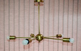 Vintage Mid Century Modern Antique Brass Sputnik atomic chandelier Fixtures - £143.76 GBP