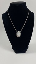Oval Blue Opal Pendant Necklace Mexico 925 Sterling Silver 16&quot; Chain - £80.38 GBP