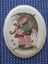 Vintage Hummel Cross Stitch Umbrella Children Mounted &amp; Padded Panel - 8&quot; X 10&quot; - $11.88