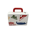 VTG Waechtersbach Spain Colorful Suitcase Ceramic Coin Bank Souvenir No Key - €21,86 EUR