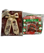 Cross Stich Door Bow 17&quot; Country Christmas Ornaments No Sew - $27.33 CAD