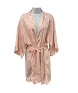 Vintage Victoria&#39;s Secret Gold Label Baby Pink Satin Kimono Wrap Robe On... - $807.17 MXN
