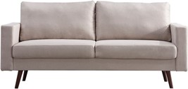 Cinnic Modern Loveseat Sofa, Mid Century 2-Seat Sofa Couch Furniture, Beige). - £413.72 GBP